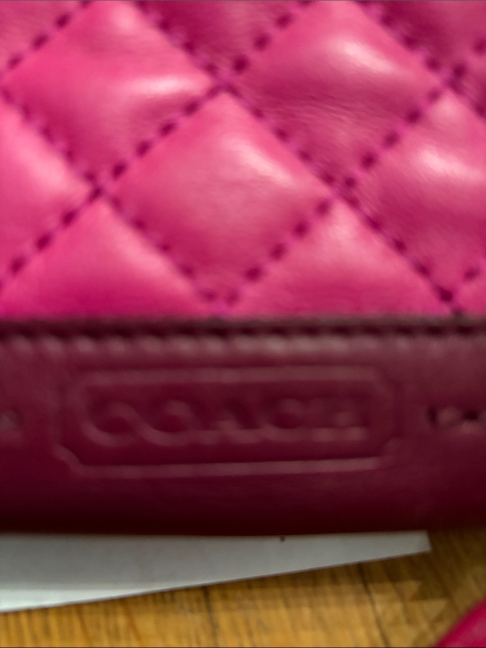 Coach Two-Tone Pink and Black Quilted Leather Shoulder Bag GUC approx.11”x9”x4” - Picture 2 of 9
